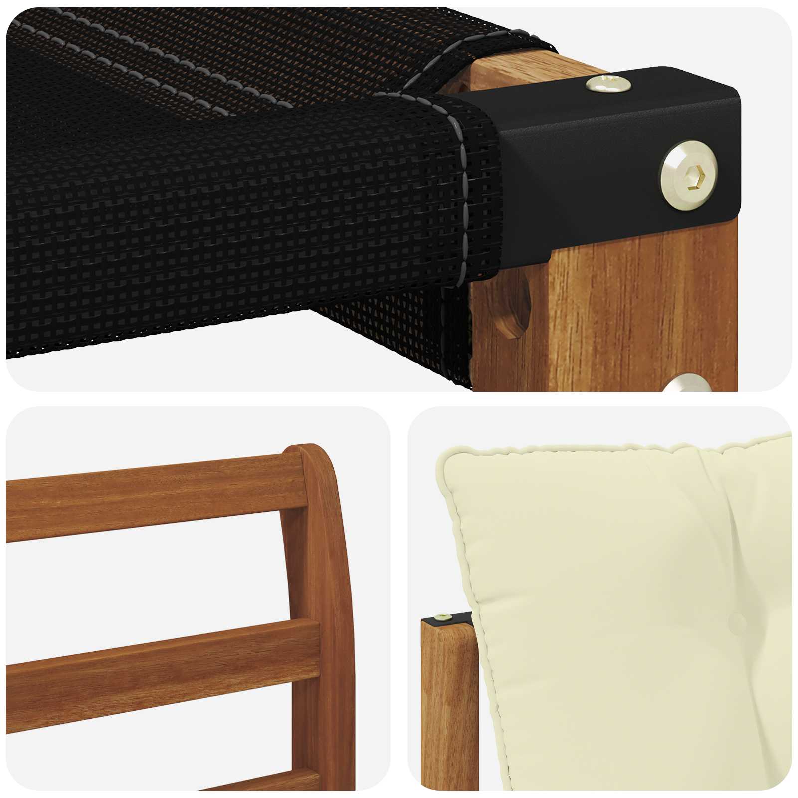 Set di divani da esterno con cuscino 4 pcs Naturale e Crema | homemem39