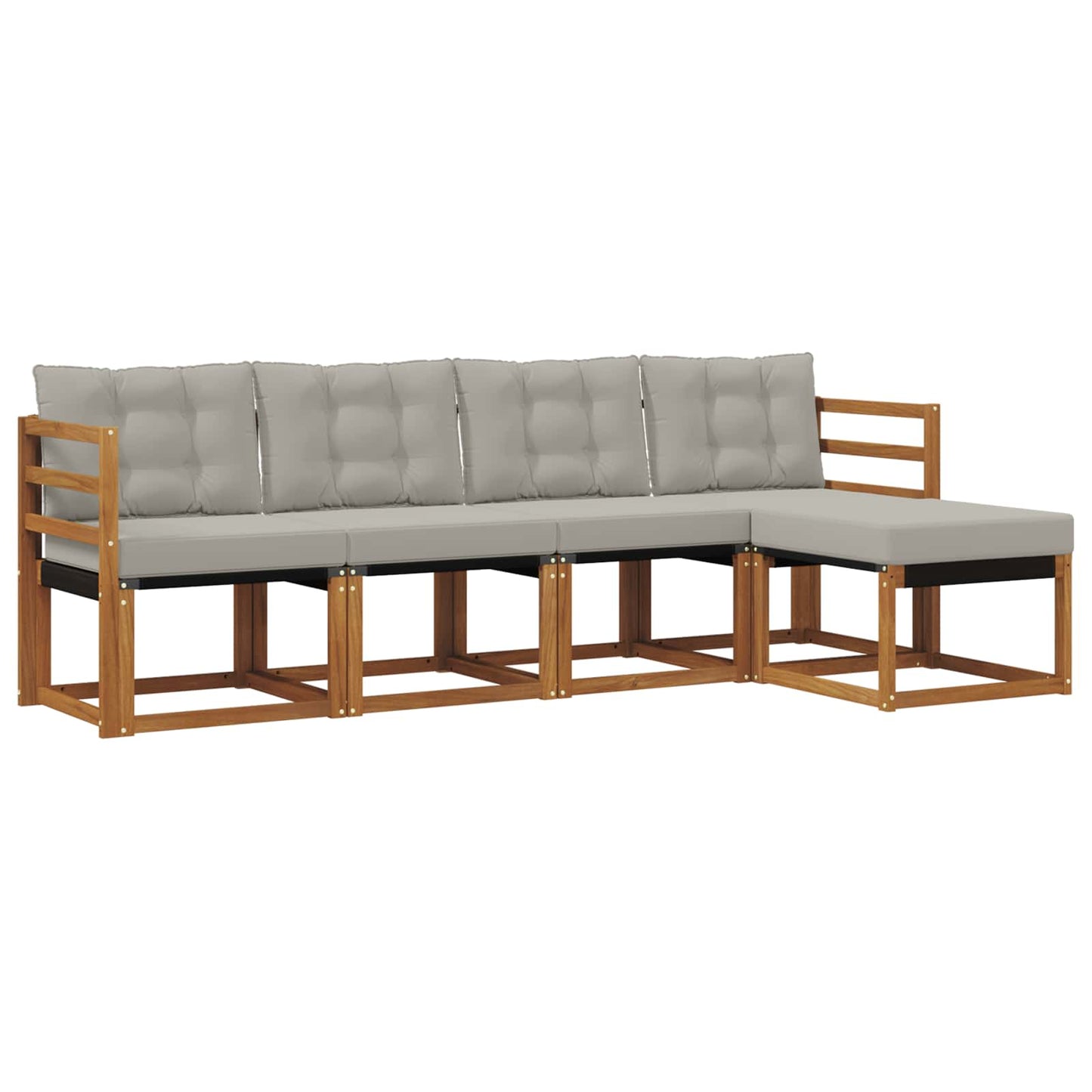 Set di divani da esterno 5 pcs Grigio Naturale e Chiaro | homemem39