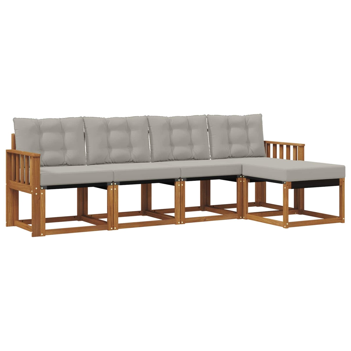 Set di divani da esterno 5 pcs Grigio Naturale e Chiaro | homemem39