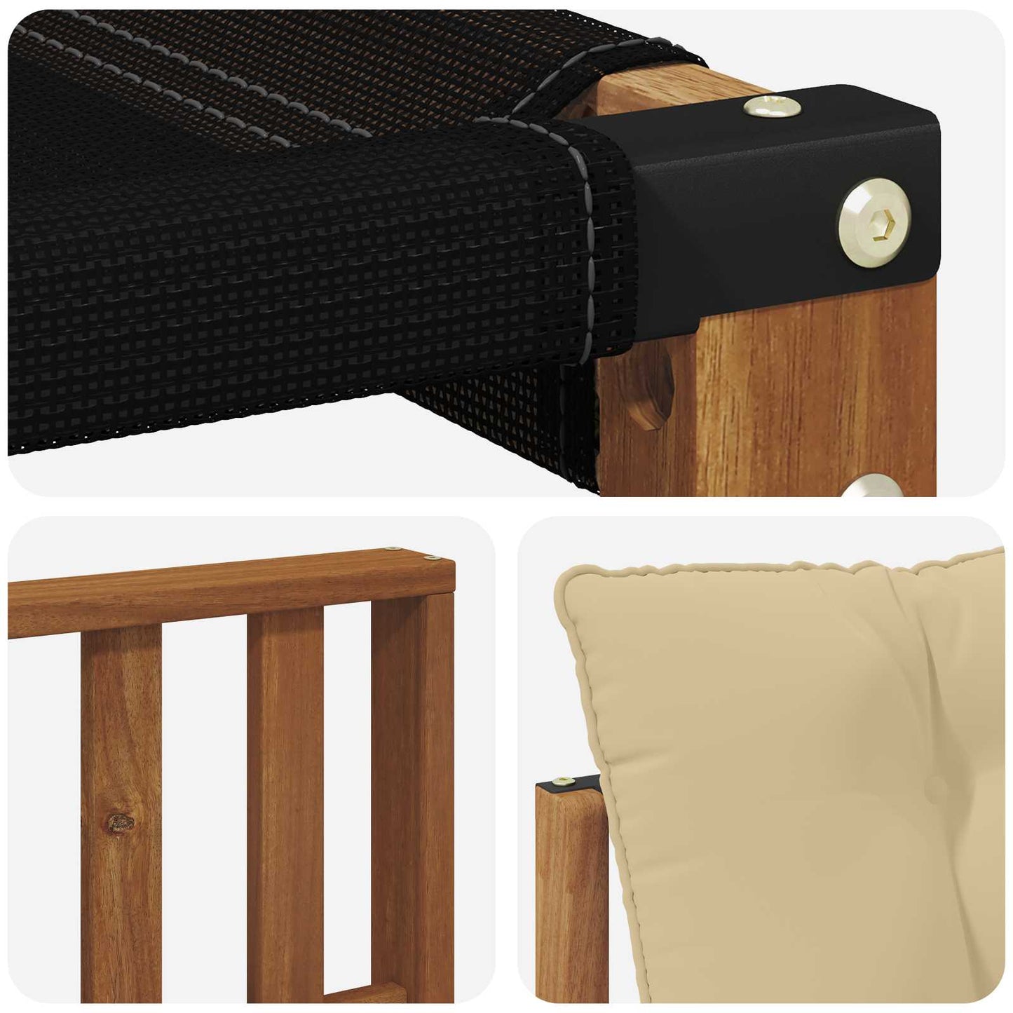 Set di divani da esterno con cuscino 5 pcs Naturale e Beige | homemem39