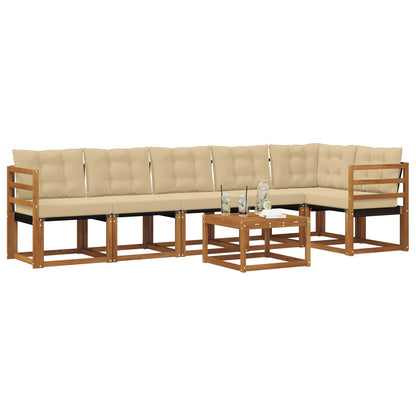 Set di divani da esterno con cuscino 7 pcs Naturale e Beige | homemem39
