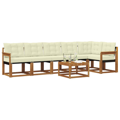 Set di divani da esterno con cuscino 7 pcs Naturale e Crema | homemem39