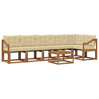 Set di divani da esterno con cuscino 7 pcs Naturale e Beige | homemem39