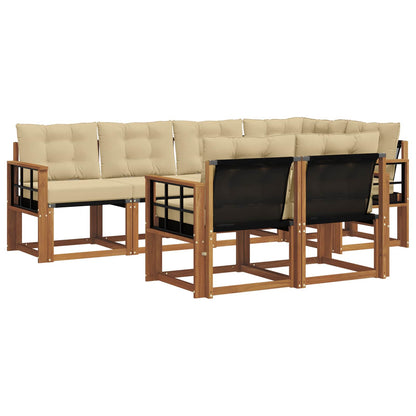 Set di divani da esterno con cuscino 7 pcs Naturale e Beige | homemem39