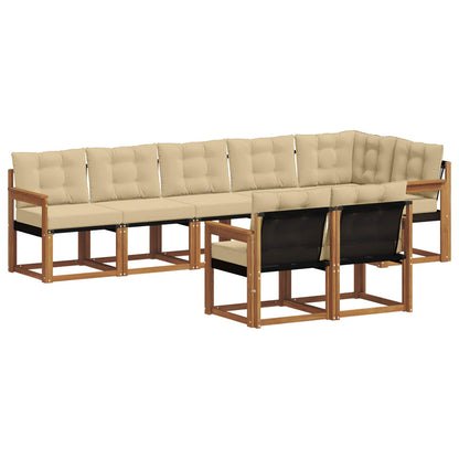 Set di divani da esterno con cuscino 8 pcs Naturale e Beige | homemem39