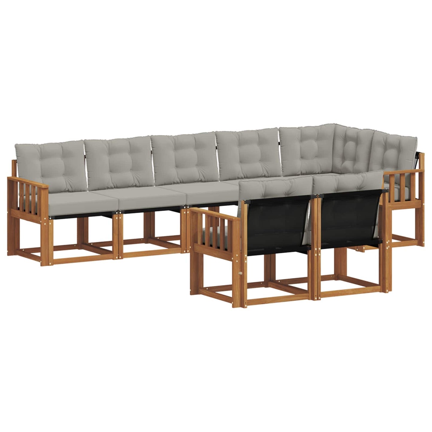 Set di divani da esterno 8 pcs Grigio Naturale e Chiaro | homemem39