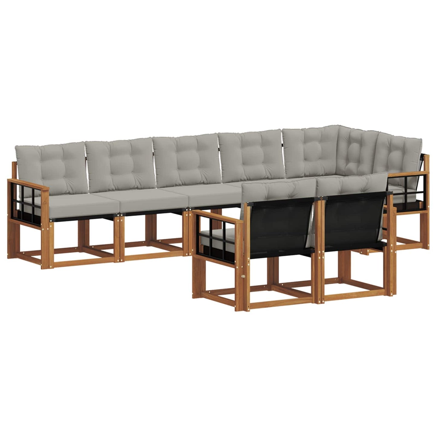 Set di divani da esterno 8 pcs Grigio Naturale e Chiaro | homemem39