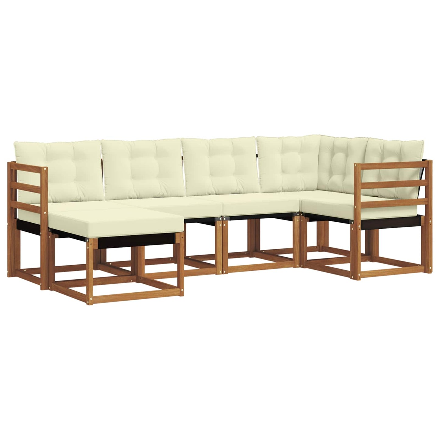 Set di divani da esterno con cuscino 6 pcs Naturale e Crema | homemem39