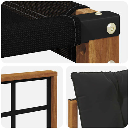 Set di divani da esterno con cuscino 6 pcs Naturale e Nero | homemem39