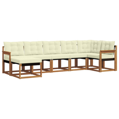 Set di divani da esterno con cuscino 7 pcs Naturale e Crema
