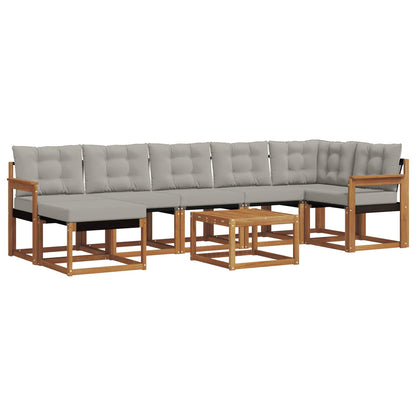Set di divani da esterno 8 pcs Grigio Naturale e Chiaro | homemem39
