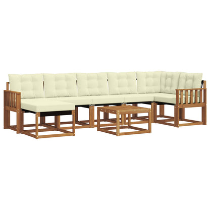Set di divani da esterno con cuscino 8 pcs Naturale e Crema | homemem39