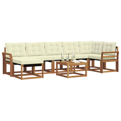 Set di divani da esterno con cuscino 8 pcs Naturale e Crema | homemem39
