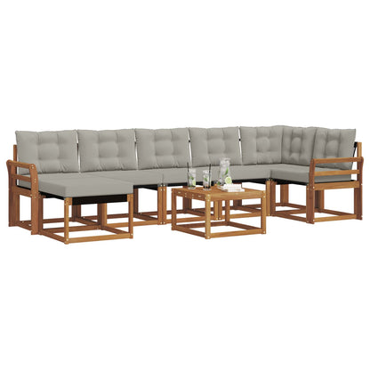 Set di divani da esterno 8 pcs Grigio Naturale e Chiaro | homemem39