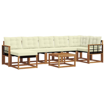 Set di divani da esterno con cuscino 8 pcs Naturale e Crema | homemem39