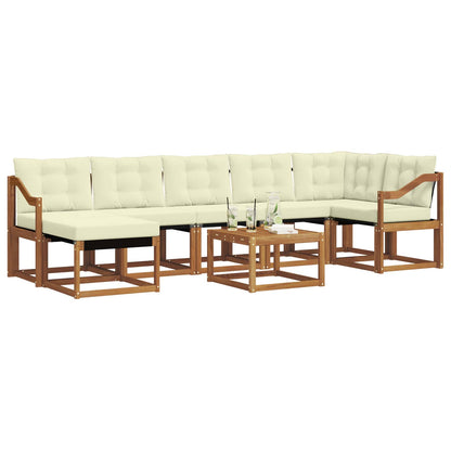 Set di divani da esterno con cuscino 8 pcs Naturale e Crema | homemem39