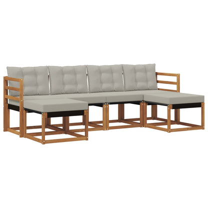 Set di divani da esterno 6 pcs Grigio Naturale e Chiaro | homemem39