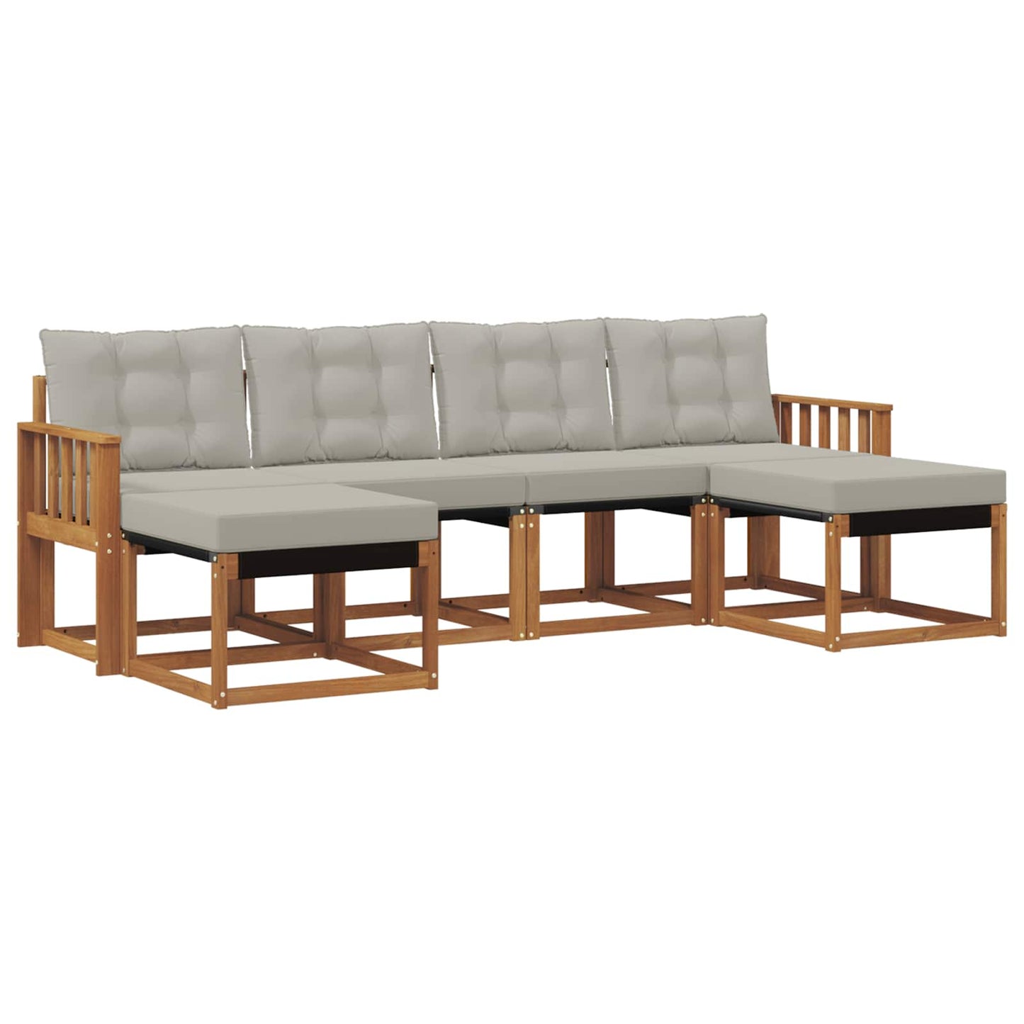 Set di divani da esterno 6 pcs Grigio Naturale e Chiaro | homemem39