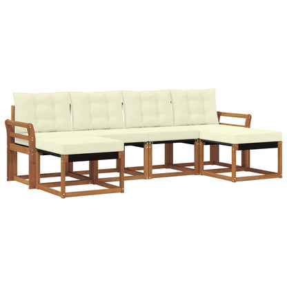 Set di divani da esterno con cuscino 6 pcs Naturale e Crema | homemem39