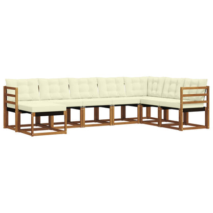 Set di divani da esterno con cuscino 8 pcs Naturale e Crema