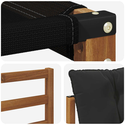 Set di divani da esterno con cuscino 8 pcs Naturale e Nero | homemem39