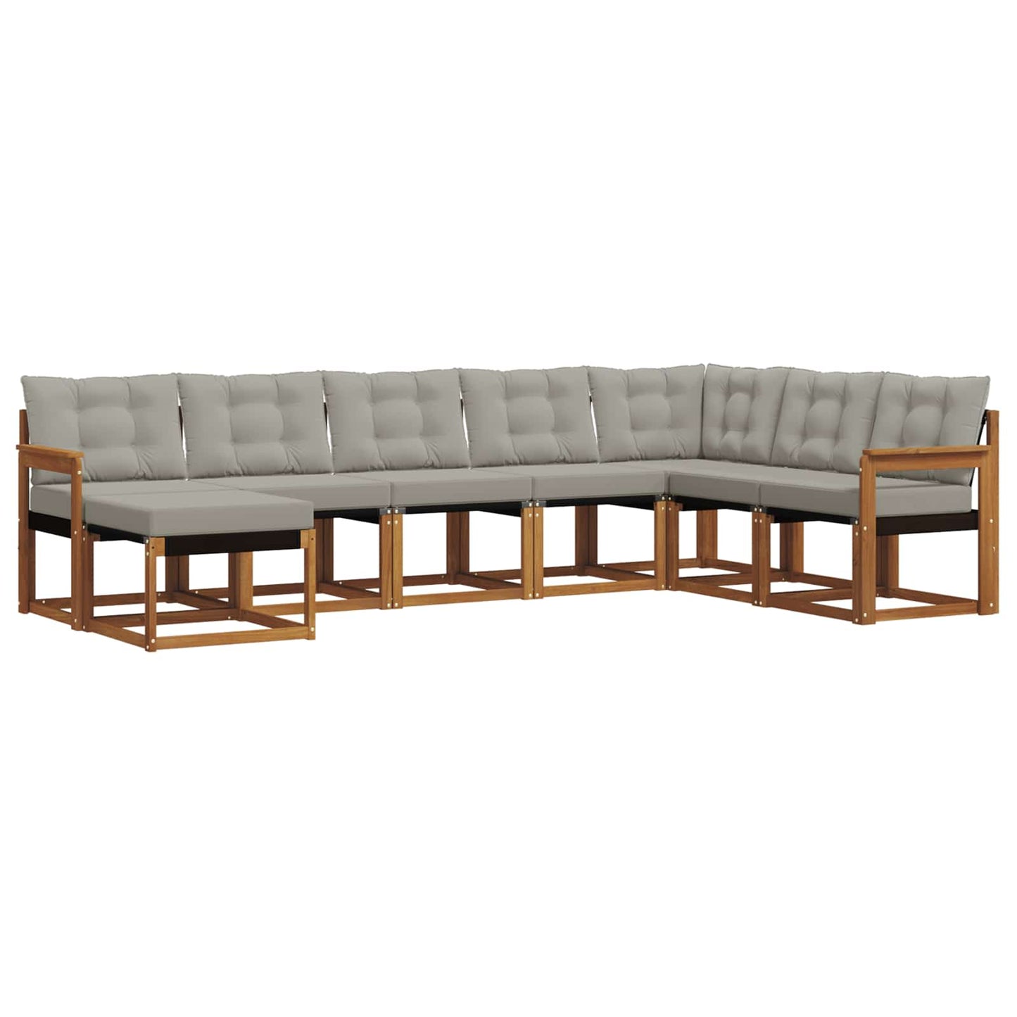 Set di divani da esterno 8 pcs Grigio Naturale e Chiaro | homemem39
