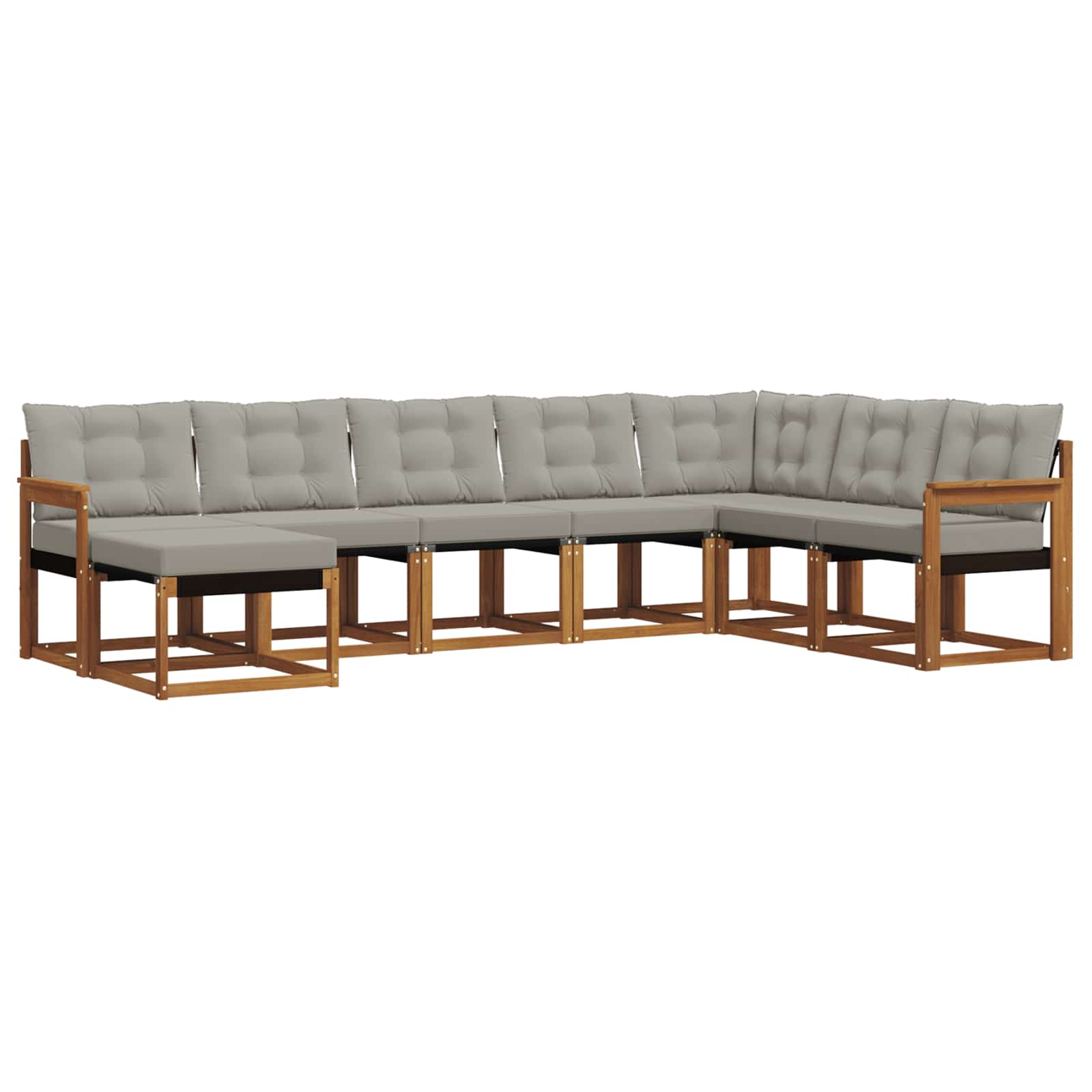 Set di divani da esterno 8 pcs Grigio Naturale e Chiaro | homemem39