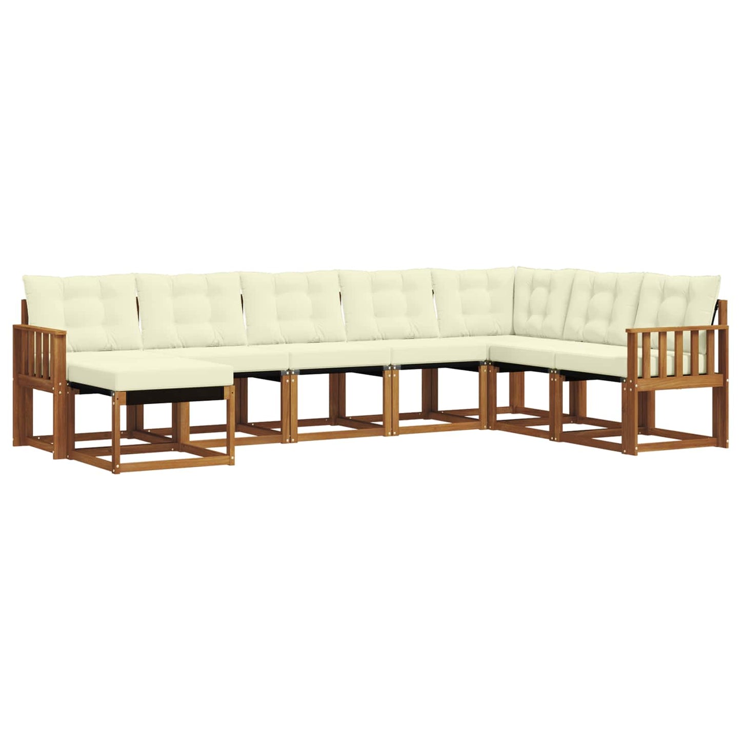 Set di divani da esterno con cuscino 8 pcs Naturale e Crema | homemem39