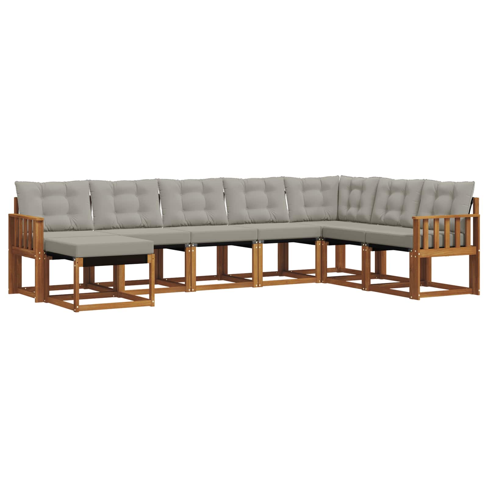 Set di divani da esterno 8 pcs Grigio Naturale e Chiaro | homemem39