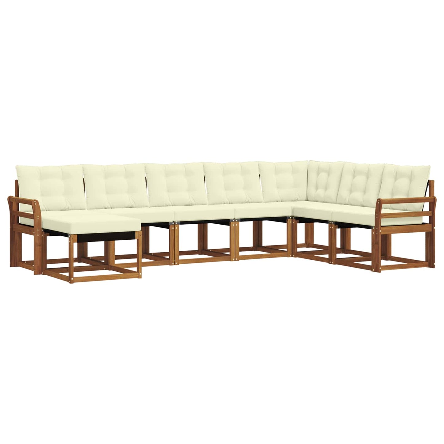 Set di divani da esterno con cuscino 8 pcs Naturale e Crema | homemem39