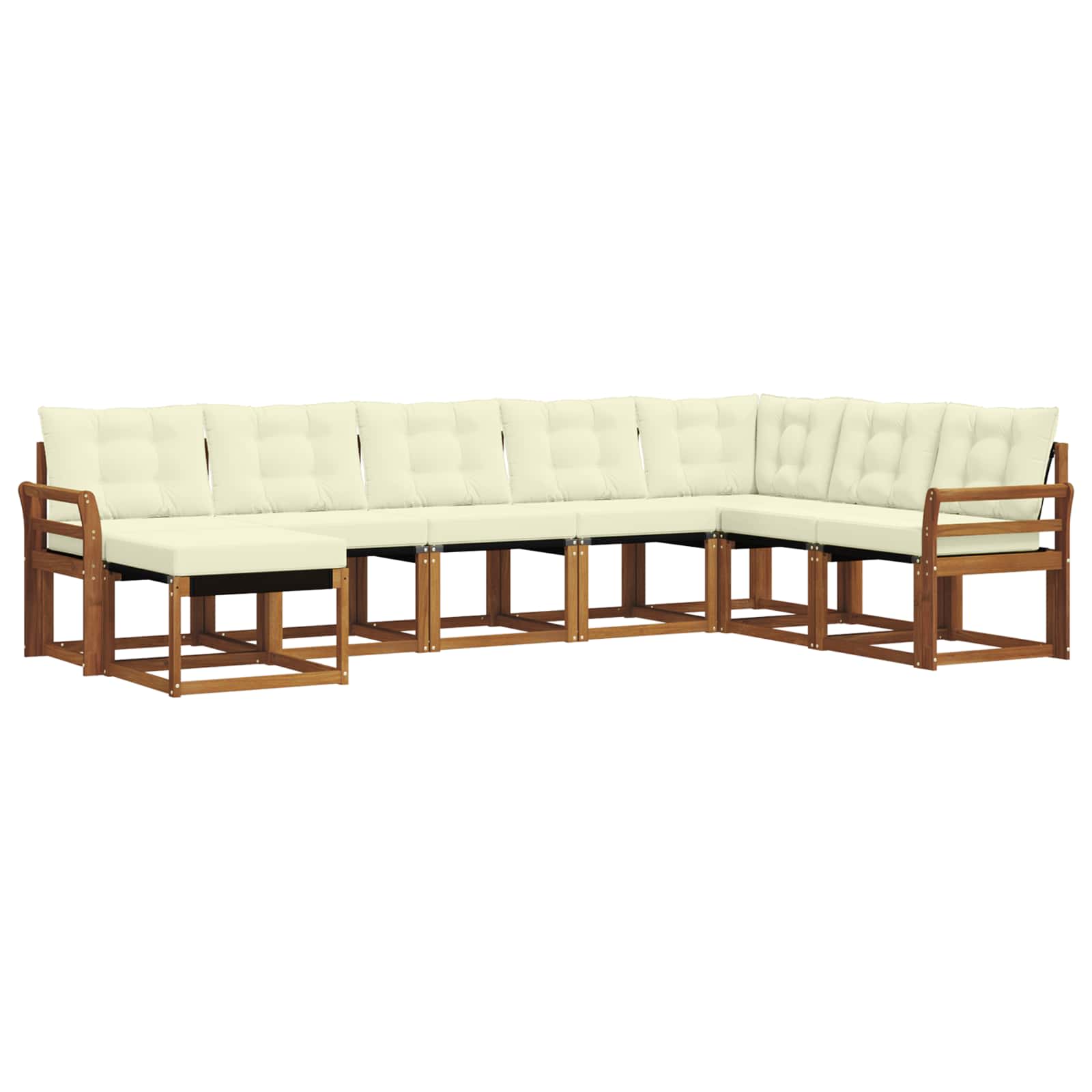 Set di divani da esterno con cuscino 8 pcs Naturale e Crema | homemem39