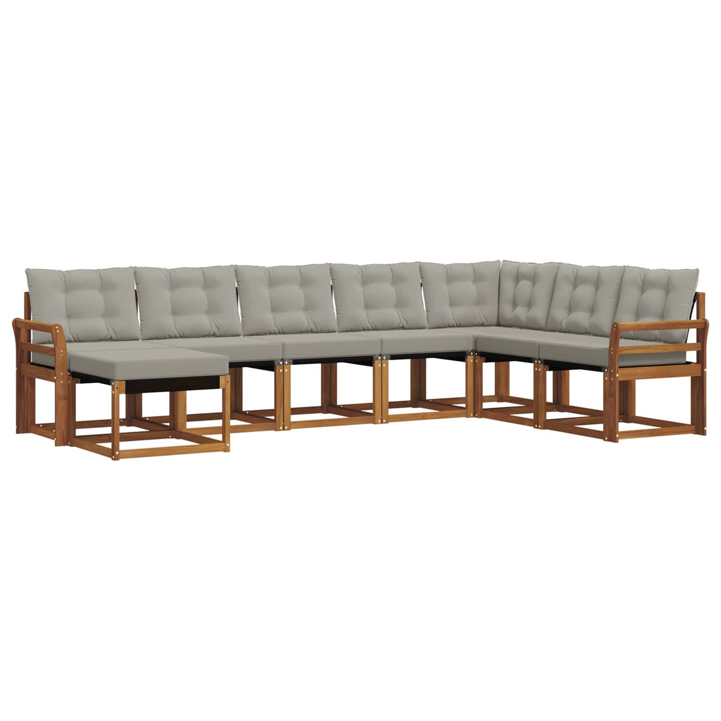 Set di divani da esterno 8 pcs Grigio Naturale e Chiaro | homemem39