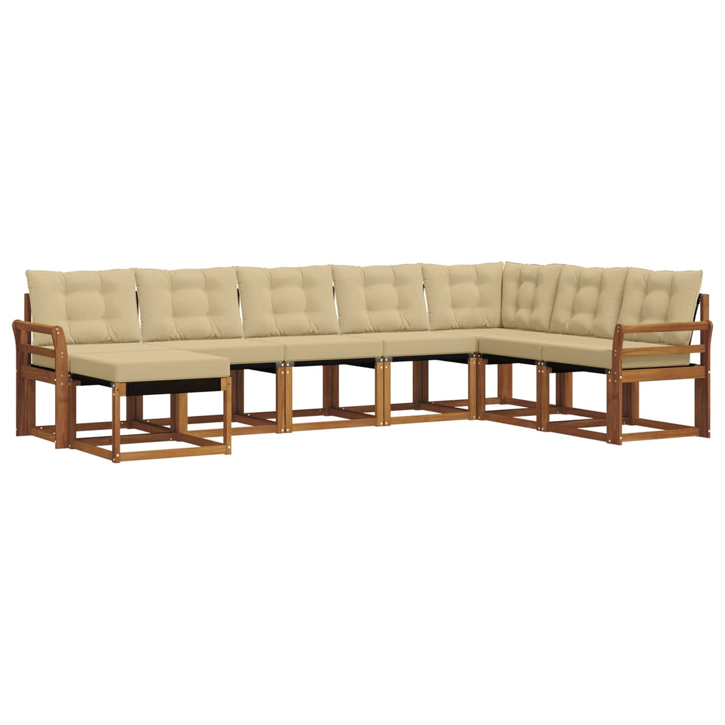 Set di divani da esterno con cuscino 8 pcs Naturale e Beige | homemem39