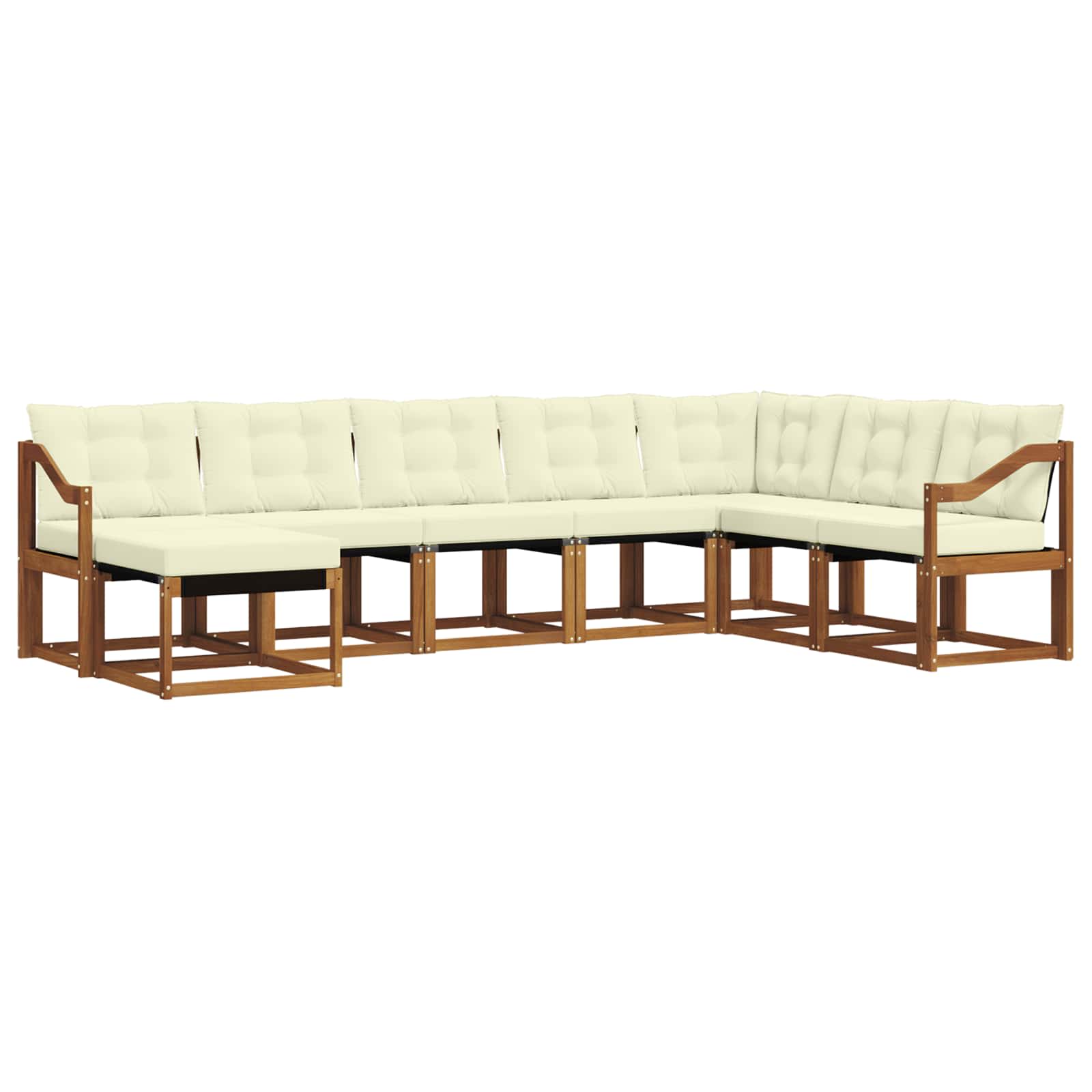 Set di divani da esterno con cuscino 8 pcs Naturale e Crema | homemem39