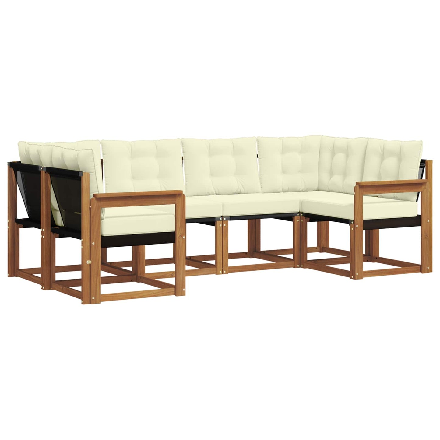 Set di divani da esterno con cuscino 6 pcs Naturale e Crema | homemem39