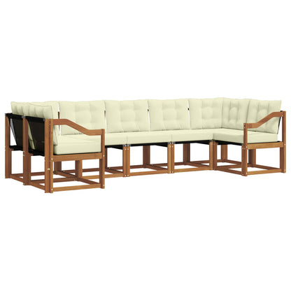 Set di divani da esterno con cuscino 7 pcs Naturale e Crema | homemem39