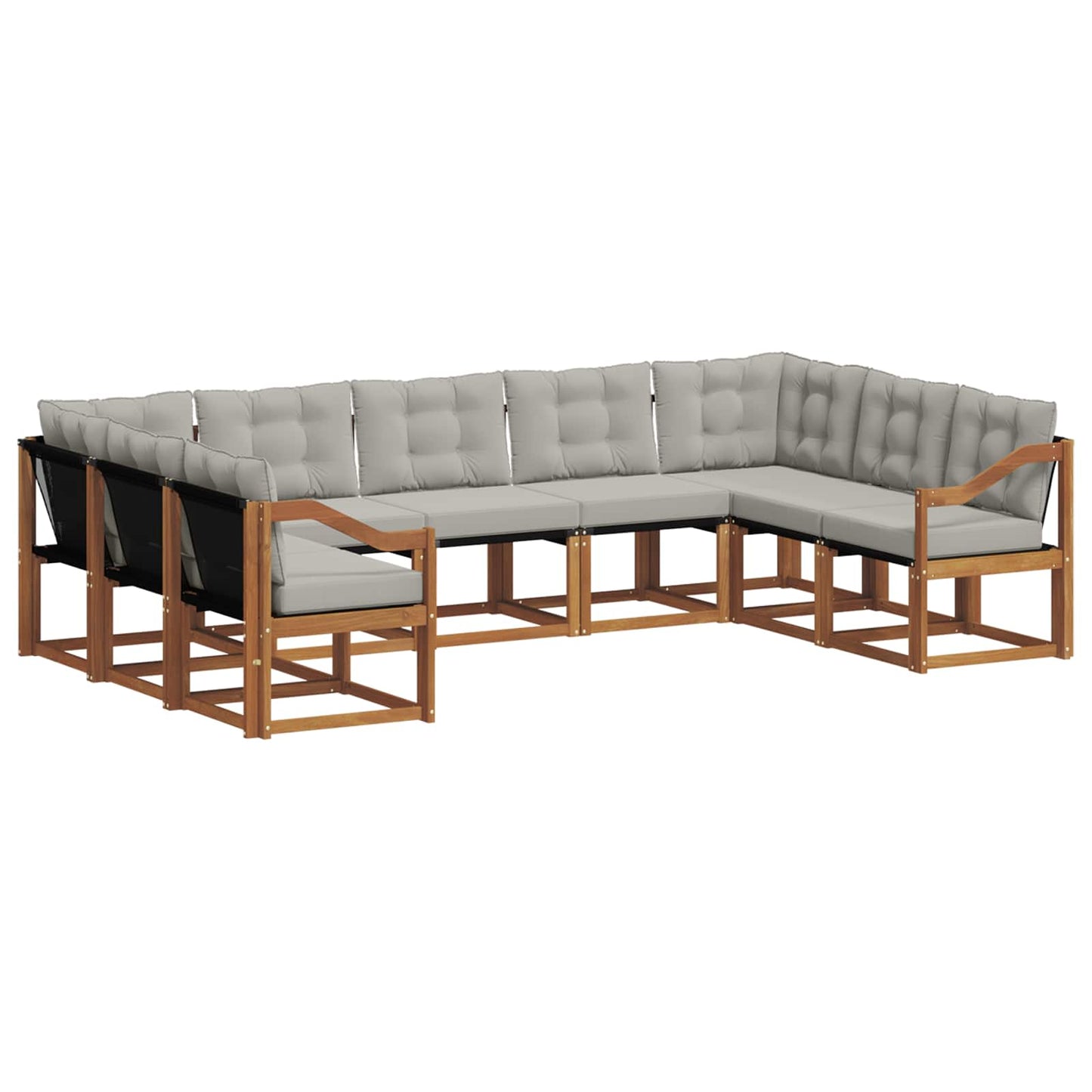 Set di divani da esterno 9 pcs Grigio Naturale e Chiaro | homemem39