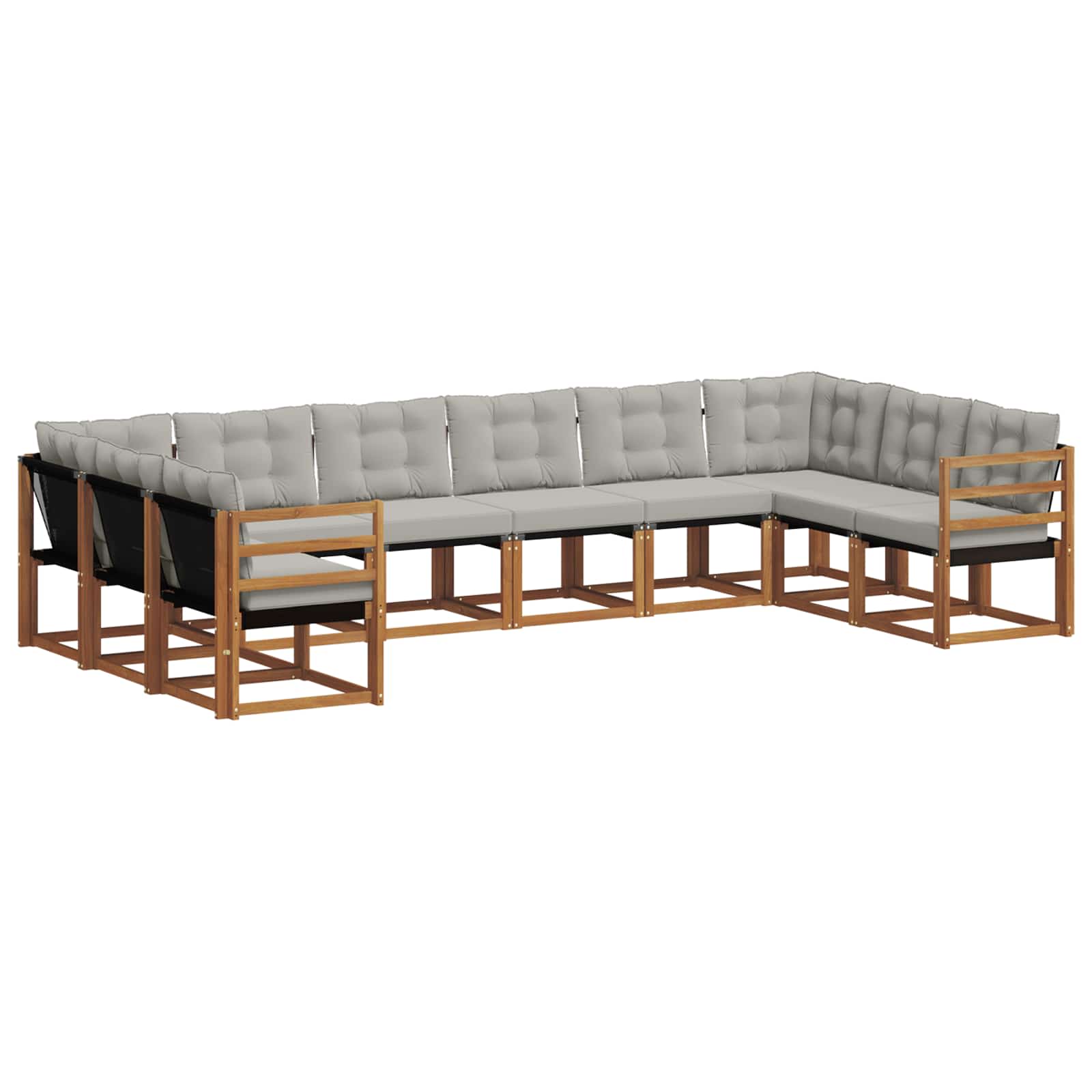 Set di divani da esterno 10 pcs Grigio Naturale e Chiaro | homemem39