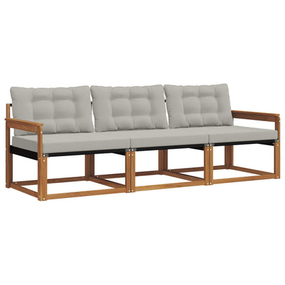 Set di divani da esterno 3 pcs Grigio Naturale e Chiaro | homemem39