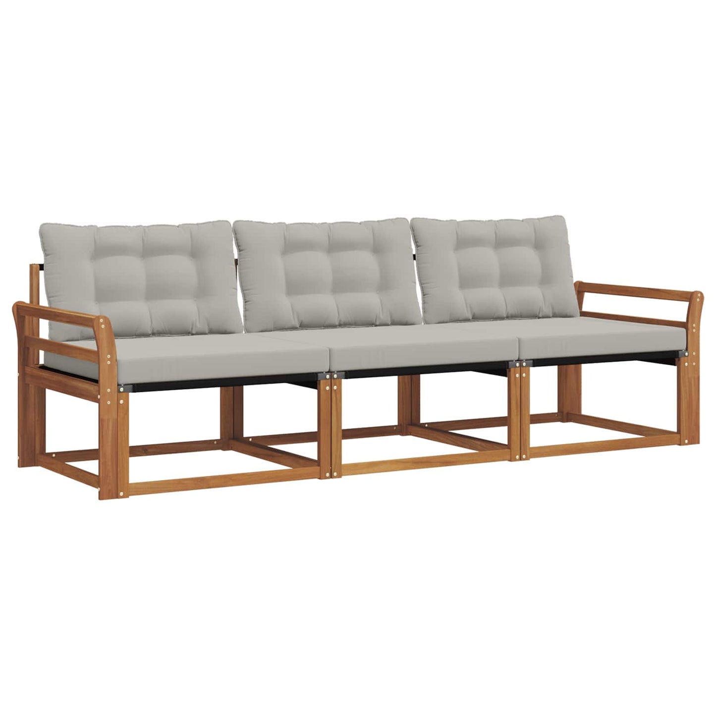 Set di divani da esterno 3 pcs Grigio Naturale e Chiaro | homemem39