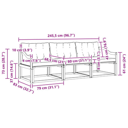Set di divani da esterno 3 pcs Grigio Naturale e Chiaro | homemem39