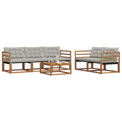 Set di divani da esterno 6 pcs Grigio Naturale e Chiaro | homemem39