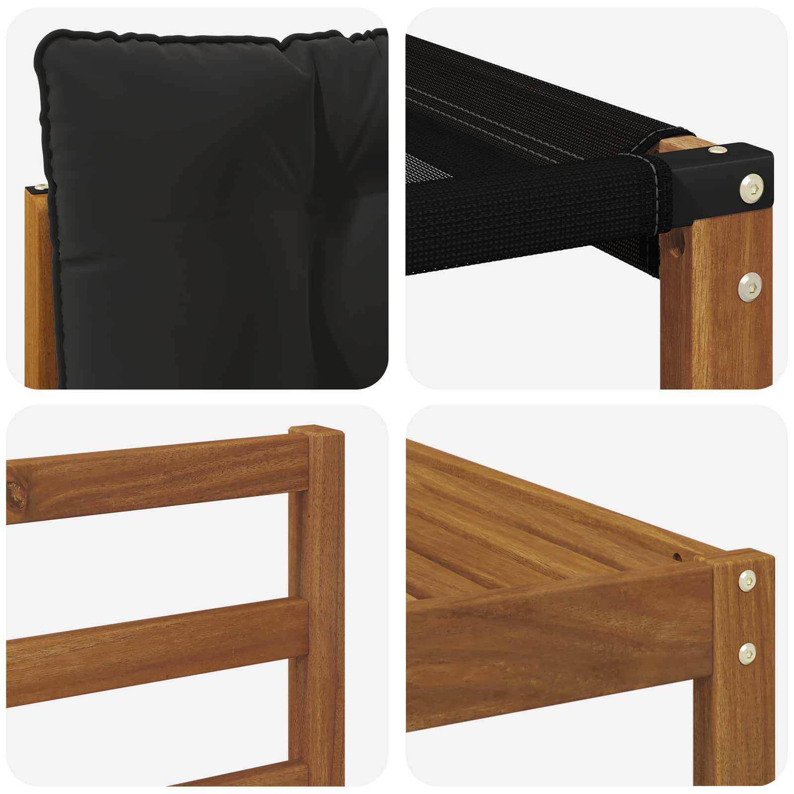 Set di divani da esterno con cuscino 6 pcs Naturale e Nero | homemem39