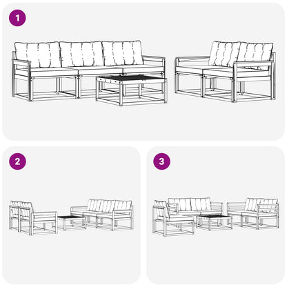 Set di divani da esterno 6 pcs Grigio Naturale e Chiaro | homemem39