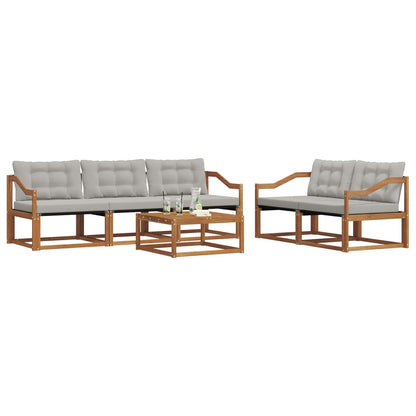 Set di divani da esterno 6 pcs Grigio Naturale e Chiaro | homemem39