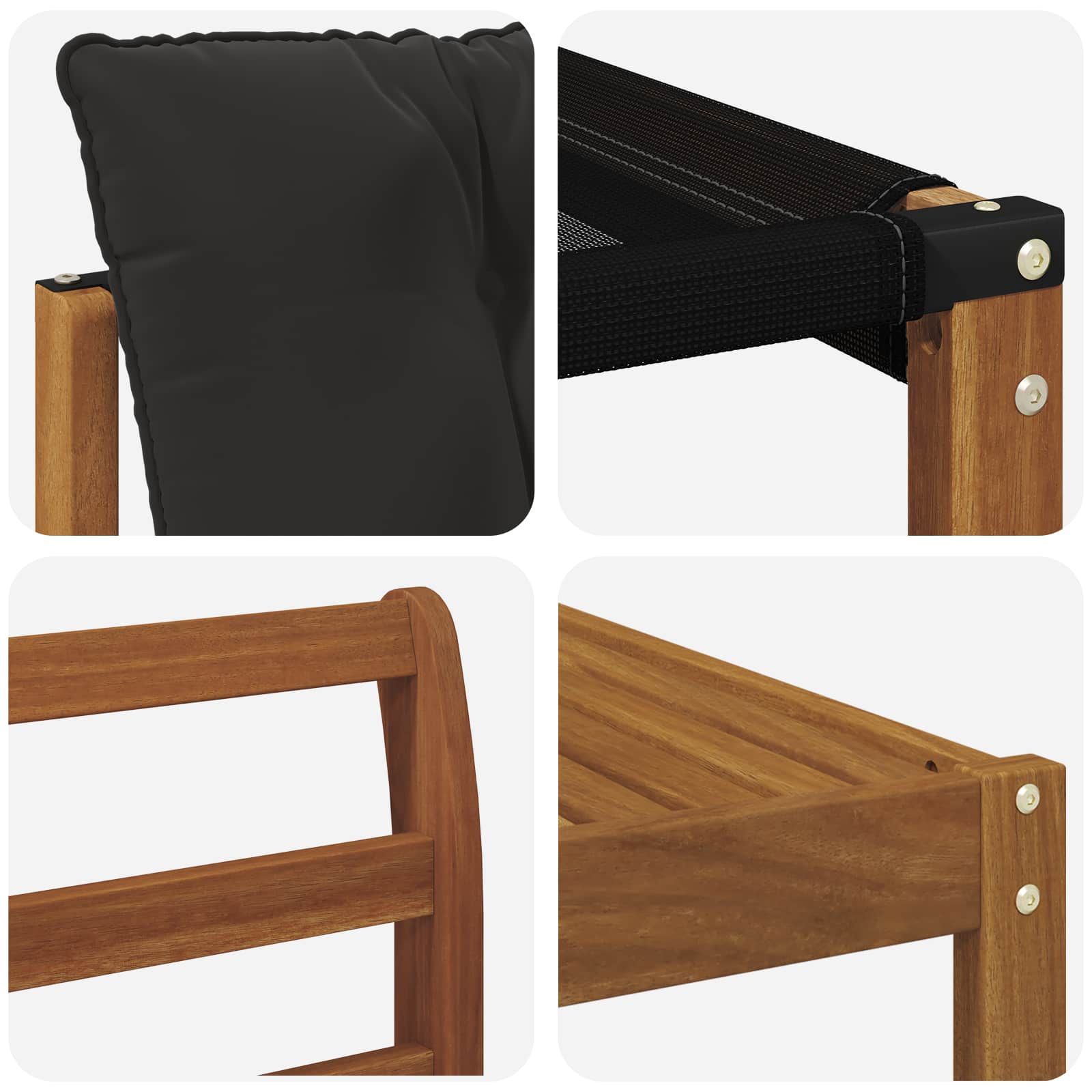Set di divani da esterno con cuscino 7 pcs Naturale e Nero | homemem39