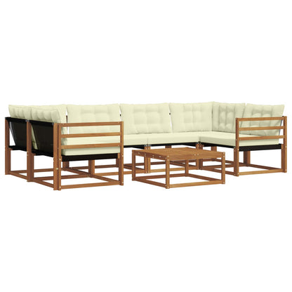 Set di divani da esterno con cuscino 7 pcs Naturale e Crema | homemem39