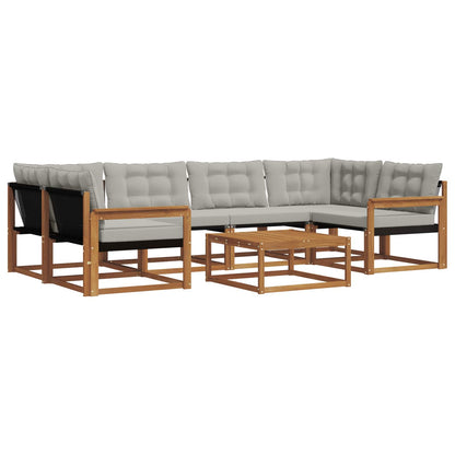 Set di divani da esterno 7 pcs Grigio Naturale e Chiaro | homemem39