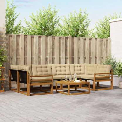 Set di divani da esterno con cuscino 7 pcs Naturale e Beige
