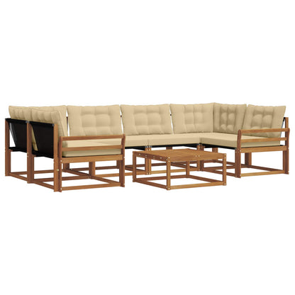 Set di divani da esterno con cuscino 7 pcs Naturale e Beige